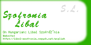 szofronia libal business card